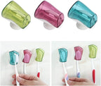 Generic HLLMX 6 PCS Toothbrush Head Covers with Suction Cup Travel Case Anti Dust Toothbrush Cover Great Protective Case for Home Travel Outdoor Camping