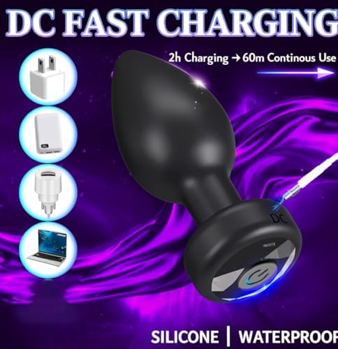 Anal Plug Sex Toys Vibrator with Remote Control – 10 Vibration Modes Rechargeable Waterproof Silicone Butt Plug Prostate Massager for Men and Women with LED Light, Black