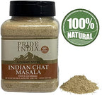 Pride of India | Indian Chat Masala Seasoning Spice – 10.5 oz (300g) | Ideal for Savory Dishes – Perfect Seasoning for Drinks/Salads/Fruits – Preservatives Free – Easy to Store Dual Sifter Jar