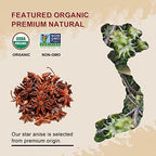 52USA Organic Star Anise, 16 Ounce (Pack of 1), NON-GMO Verified Chinese Star Anise Whole, Dried Star Anise Pods for Tea and baking