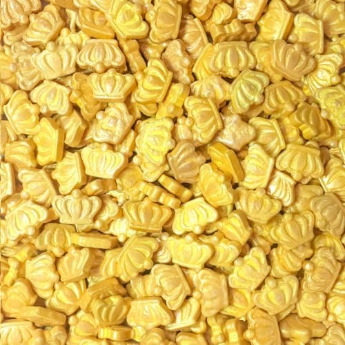 Royal Prince Crown King Queen Princess Edible Cake Cookie Cupcake Ice Cream Donut Decoration Sprinkles Jimmies Quin Dessert Decoration Toppers 2oz Gold Crowns Only