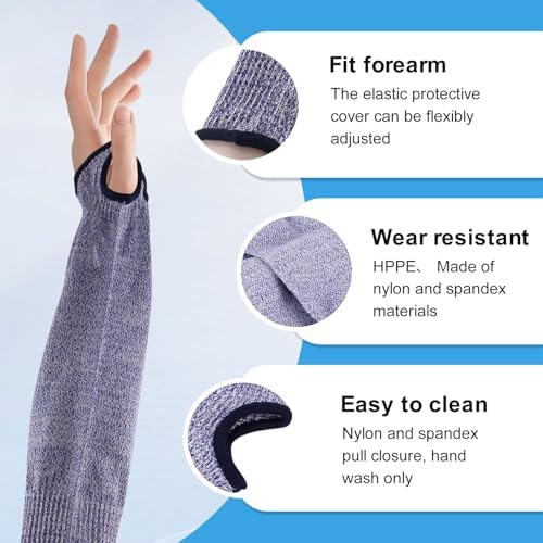 4Pair Cut and Burn Sleeves Arm Protection Sleeves Forearm Protectors for Thin Skin and Bruising Cuff Open 35cm