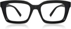 JiSoo Large Frame Reading Glasses Blue Light Blocking Women Men, Fashion Blue Light Readers 3.0 Stylish, Black