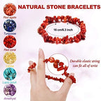 Hicarer 15 Pieces Crystal Chips Bracelets Set Natural Gemstone Stretch Bracelets Irregular Chips Beads Bracelet Jewelry for Women Gifts Promote Communication