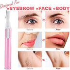 LAIKME Electric Eyebrow Trimmer for Women, Facial Hair Razor Removal for Men, Mini Epilator for Bikini, Remover for Face, Chin, Peach Puzz, Lips, Body, Arms, Legs, Battery Operated (Pink)