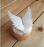 GEORLD 24pairs Wafer Angel Wings Wafer Cupcake Toppers Wing Cake Decoration For Anniversary, Birthday Party & Wedding