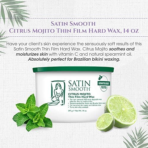Satin Smooth Citrus Mojito Thin Film Hard Hair Removal Wax 14 oz.