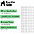 GORILLA GRIP Patented Square Shower Stall Mat, Small Bathtub Floor Mats for Stand Up Showers with Suction Cups and Drainage Holes, Machine Wash, Soft on Feet, Bathroom Accessories 21x21 Inch, Clear