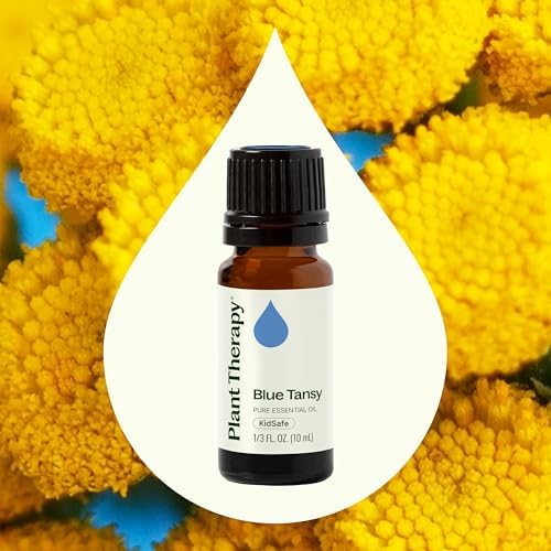 Plant Therapy Blue Tansy Essential Oil 100% Pure, Undiluted, 10 mL (1/3 oz), Herbaceous and Apple-Like Aroma, Great for Diffusers