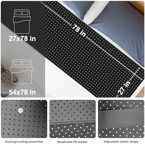 NIULAFR Grounding Mat for Bed, Queen Size Grounding Mattress Pad 27x78 Inch Earth Mat Improving Your Sleep & Health