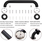 Shower Grab Bar, 2 Pack 12 Inch Black Bathroom Grab Bar, 1.25" Diameter 304 Stainless Steel Anti-Slip Grab Bars for Bathtubs and Showers, Handicap Shower Grab Bar for Seniors Elderly