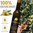 Mediterranean Gold Organic Olive Oil Extra Virgin - First 100% Nature-Made Cold Pressed, Unfiltered & Hand-Harvested, Ensure High Polyphenol With Antioxidant Count - For Foods Salads & Meats