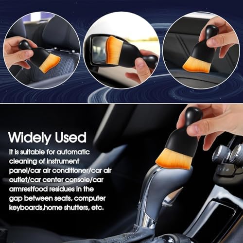 10pcs Car Windshield Cleaning Tool, Windshield Cleaner with 5 Washable and Reusable Microfiber Pads and Extendable Handle, for Auto Glass Wiper (Bule（10pcs）)