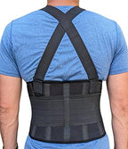 Back Brace for Men Lower Back Heavy Lifting with Suspenders, Back Support Belt for Work, Lower Back Brace with Lumbar Support for Back Pain Relief, Construction Warehouse Moving Belt, Size M