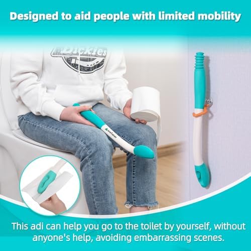 Toilet Aids Wiping Long Reach （2 Pack）Comfort Wipe Wand Bottom Buddy Toilet Self Tissue Aids for Toileting ,Help Wipe Butt for Overweight People，Limited Mobility,Elderly, Pregnancy,with hooks.