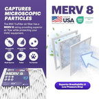 BNX TruFilter 16x25x2 Air Filter MERV 8 (4-Pack) - MADE IN USA – Dust & Pet Defense Electrostatic Pleated Air Conditioner HVAC AC Furnace Filters for Dust, Pet, Mold, Pollen MPR 600 – 700 & FPR 5