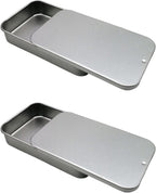 2Pack Dental Floss Case - Portable Travel Dispenser for 24 Adult Floss Picks (Silver)