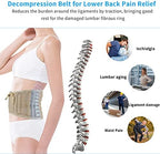 Decompression Back Belt - Lumbar Support Belt for Men & Women Lower Back Pain Relief, Back Traction Device Fits Waist Size 29-49 Inches (Beige)