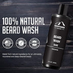 Mountaineer Brand Beard Wash For Men | 100% Natural Beard Shampoo | Thick Cleaning Softening Lather for Hair and Skin | Hydrate and Detangle | Grooming Treatment | Bare Unscented 8oz