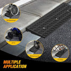 Nilight 1.6" Rise Curb Ramps, Heavy Duty Rubber Driveway Threshold Shed Ramp for Sidewalk Cars Lawn Mower Wheelchairs Motorcycles, 3300lbs Load Capacity