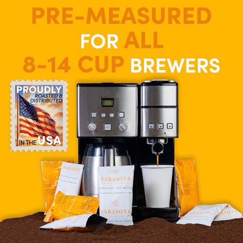 Breakfast Blend Ground Packets – Medium Roast, 2oz Pre-Measured Packs for 8–12 Cup Drip Makers | Low Acid Single-Pot Pouches, Individually Wrapped | 12-Count by Sarasota Coffee