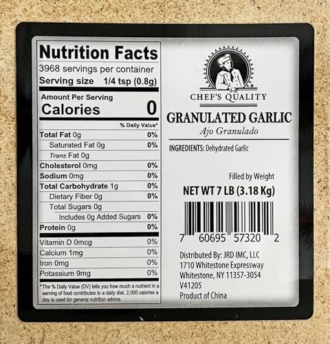 Chef's Quality Granulated Garlic 7 LB