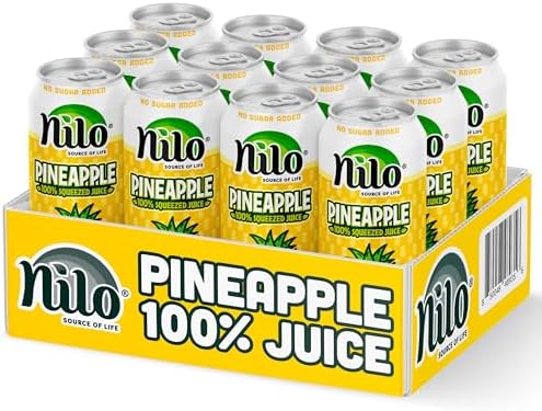 NILO Pineapple Juice | 100% Squeezed Pineapple Pina | NO Sugar added | NOT From Concentrate | 10.8 oz (Pack of 12)