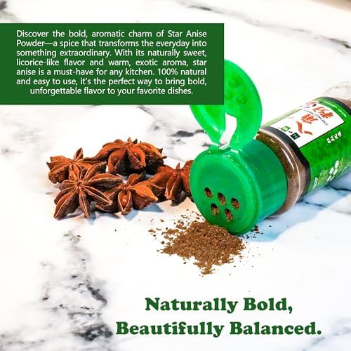 NPG Ground Star Anise Seeds Powder 1.08 Ounce, 100% Natural Chinese Anise Star Pods Powder Sun Dried Spice, Anis Estrella/Badian Khatai/Illicium Verum, Widely Used for Baking, Cooking, and Tea