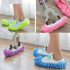 Acronde 5Pairs Multi Function Duster Mop Slippers Shoes Cover Chenille Fiber Washable Foot Socks Floor Cleaning Tools Shoe Cover for Bathroom, Office, Kitchen, House Polishing Cleaning