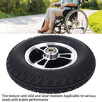 Wheelchair Wheel, 7in OD 1.85in Thickness PU Material Anti Skid Wheel Pattern Alloy Steel Wheel Hub for Electric Wheelchairs Carts