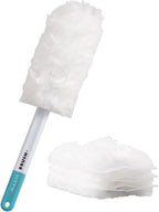 Feather Duster with 3pcs Replacement Head,Microfibre Hand Dusters Disposable,for Cleaning Cars,Keyboard,Furniture (Color : B)