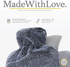 Hot Water Bottle - with Soft Premium Fleece Cover - Dark Gray, 2L - Heating Pad for Menstrual Cramps and Period Comfort - Bed Foot Warmer - Hot & Cold Compress for Back, Stomach, Neck Pain Relief