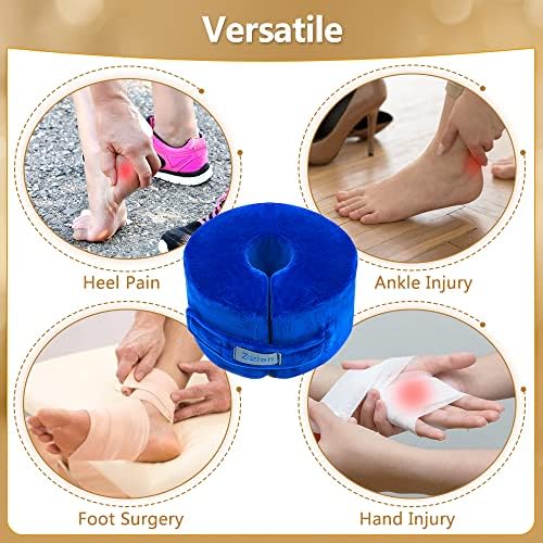Zelen Foot Support Pillows Heel Ankle Protector Foot Cushion for Pressure Sores Ulcer Bed Sore Pads Cushion Leg Rest Pillow Supports Sore Feet Pillow Ankle Foam for Sleeping (Blue, 1 Pair)