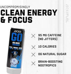 Jocko GO Energy Drink - Keto, Vitamin B12, Vitamin B6, Electrolytes, L Theanine, Magnesium- Energy Boost, Sugar Free Nootropic Monk Fruit Blend - 12 Pack (Pink Lemonade)