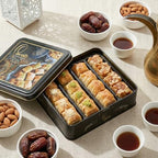 Persis 13 Oz (370g) Vegan Baklava Gift Box | Christmas, New Year Sweets | Baklava Pastry with Cashew, Almond, Walnut, Pistachio | Vegan Pastry | Baclava Gift Set in Luxury Embossed Tin (16 Pieces)