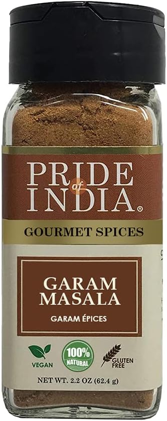 Pride of India - Garam Masala Ground – Warming Spice Blend for Variety of Non-Veg & Veg Dishes – Flavorful Mix for Curries and Pilafs - 2.2 oz. Small Dual Sifter Bottle