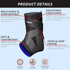 Ankle Brace for Women & Men, Lace up Maximum Ankle Support Brace for Sprained Ankle, Achilles,Tendon,Injury Recovery, Compression Ankle Stabilizer for Running, Basketball, Volleyball (Small)