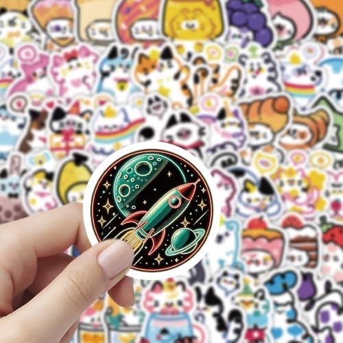60 Pcs Rocket Stickers for Kids,Vinyl Cartoon Space Rocket Aerocraft Decals for Laptops,Space Aircraft Decoration DIY Scrapbook,guitar,phone,Luggage Wall Graffiti sticker collectors lovers...(Rockets)