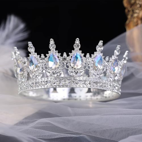 Queen Crown for Women Crystal Tiara for Women Rhinestone Wedding Headband for Bride Hair Accessories for Costume Birthday Party Prom