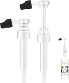 2pcs White Syrup Pump 750ml Glass Bottle White Coffee Syrup Pump with Tip Cap(2) Compatible with Monin Glass Bottles