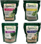 Nature Jim's Sprouts 3-Bean Seed Mix - Organic Green Peas, Lentils & Adzuki Beans for Planting - Non-GMO Microgreen Sprout Seeds, Fast Sprouting, High in Fiber, Protein, Nutrients & Vitamins - 16 Oz