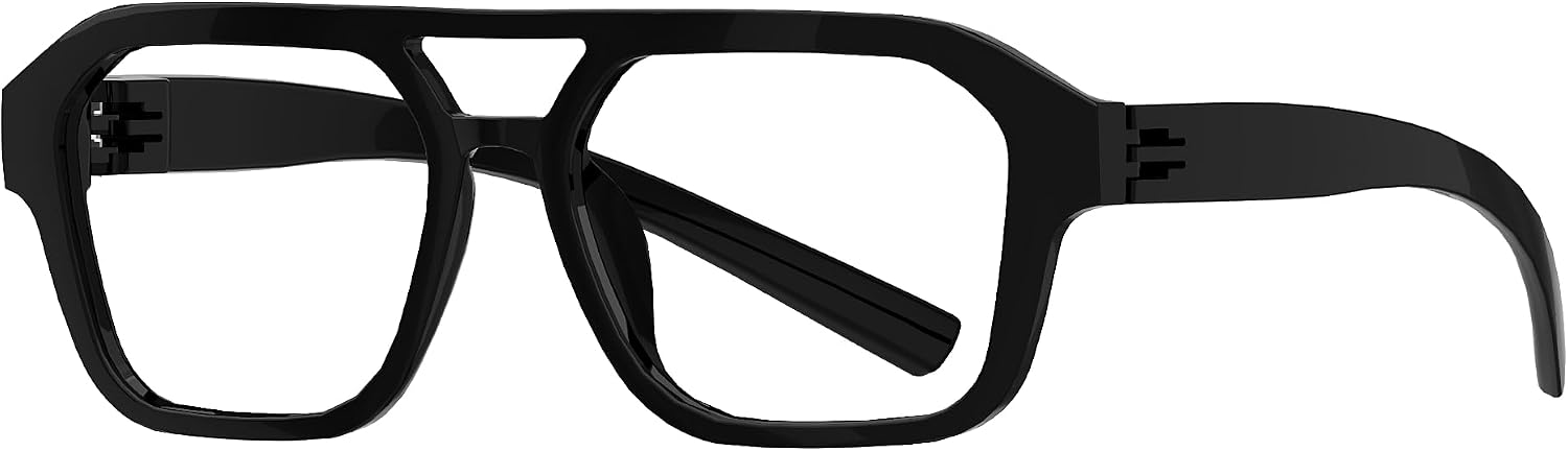 Eyekepper Pilot Reading Glasses for Men, Metalless Screwless Spring Hinges Readers, Black Frame, +0.75