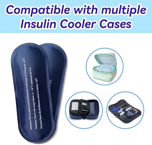 Ice Pack for Insulin Travel Case, TSA Approved Reusable Medical Cooler Bag Ice Packs for Diabetic (Pack of 4)