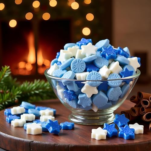 SweetGourmet White and Blue Snowflakes Gummy Candy, Pineapple Watermelon Blue Raspberry Flavors, Snowflake Shaped, Chewy, 1.5 Pound Bag