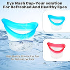 2pcs Eye Wash Cup Eye Wash Cleaner Kit Silicone Eyes Cleaning Cup for Rinse Portable Care Tool Transparent with Storage Container for Quick Relief Tired Dust Cleaning Makeup Irritants
