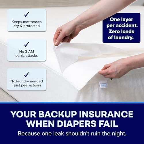 Peelaways Waterproof Disposable Bed Sheets – | As Seen On Shark Tank | 3-Layer Absorbent Wellness Sheets for Elderly, Homecare, Hospital Use and Travel | Twin XL (80" x 39" x 9")