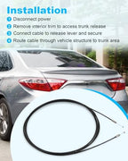Trunk Lid Release Cable 912-702 Fit for Camry L 2012-2014, XSE 2015-2017, Fit for Camry LE XLE SE 2012-2017 Replace 6460706191 6460706190