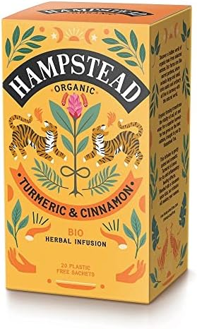 Hampstead Tea - Biodynamic Organic Turmeric and Cinnamon Tea, 20 Tea Bags