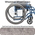 2 PCS Wheelchair Tyre Covers for Wheelchair Tires 24’’ Non-Slip Wheelchair Wheel Covers to Protect Floors Carpets, Wear-Resistant Wheelchair Accessories for Keeping Floor Clean