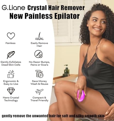 Crystal Hair Eraser,Upgraded Painless Crystal Hair Remover,Effective Nano Glass Hair Removal Device and Skin Exfoliation,Body Epilator for Women and Men(Magenta)